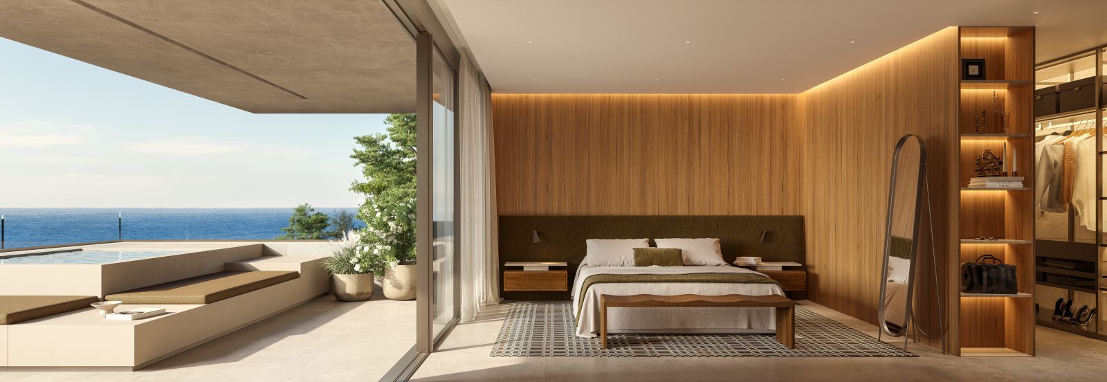 04 modern bedroom with ocean view