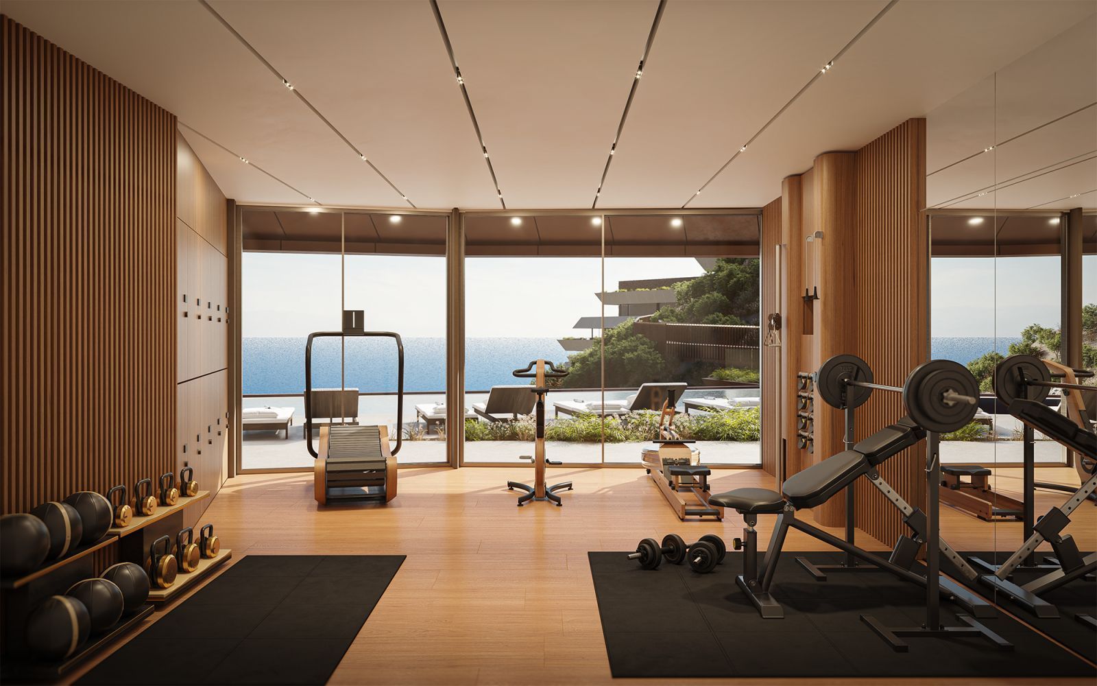 05 modern gym with ocean view